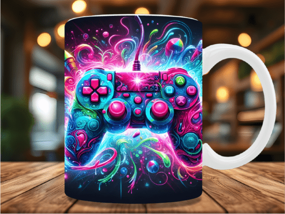 Abstract Colorful Gaming Controller Mug
