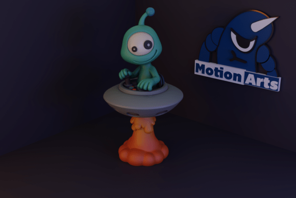 Alien in a Cartoon Spaceship: A Fun and Accessible 3D Model for Creators