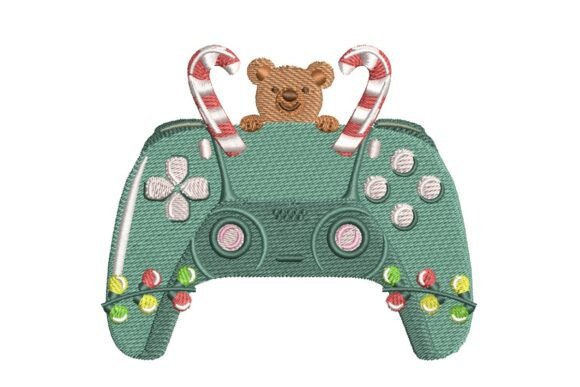 Christmas Gamer Controller with Teddy Bear