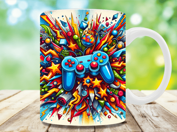Explosive Pop Art Gaming Mug Wrap