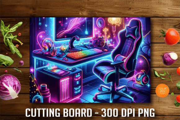 Neon Gaming Room Setup Cutting Board: A Strategic Addition to Your Space