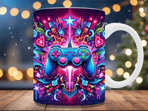 Neon Glow Gaming Controller Graffiti Mug: A Unique Blend of Gaming and Coffee Culture