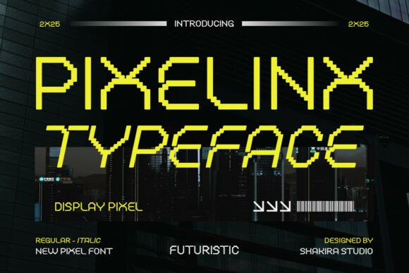 Pixelinx: The Futuristic Pixel Display Font for Digital-Centric Creatives