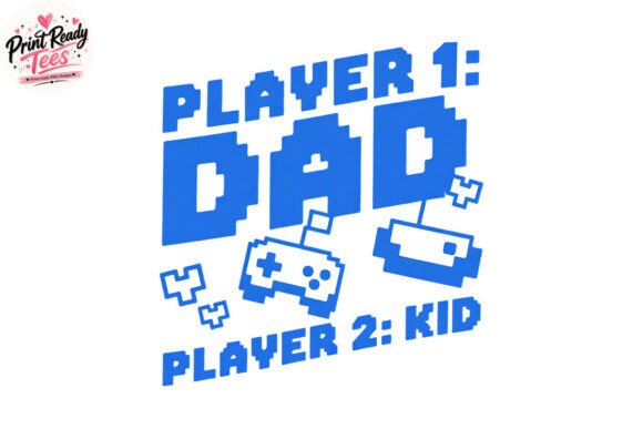 Player 1 Dad PNG and Retro Gaming Dad PNG: A Unique Addition to Your Digital Collection