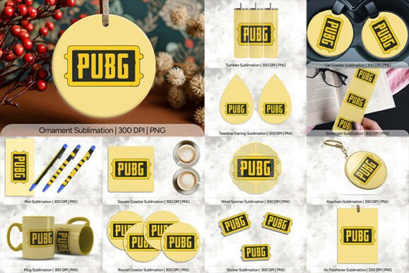 PUBG Gaming Logo PNG, Sublimation Set: A Strategic Tool for Gamers and Creators