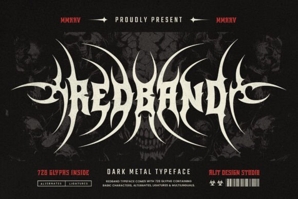 Red Band: Unleash the Fury of Metal Typography