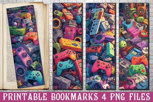 Vintage Retro Tech Gaming Bookmarks PNG